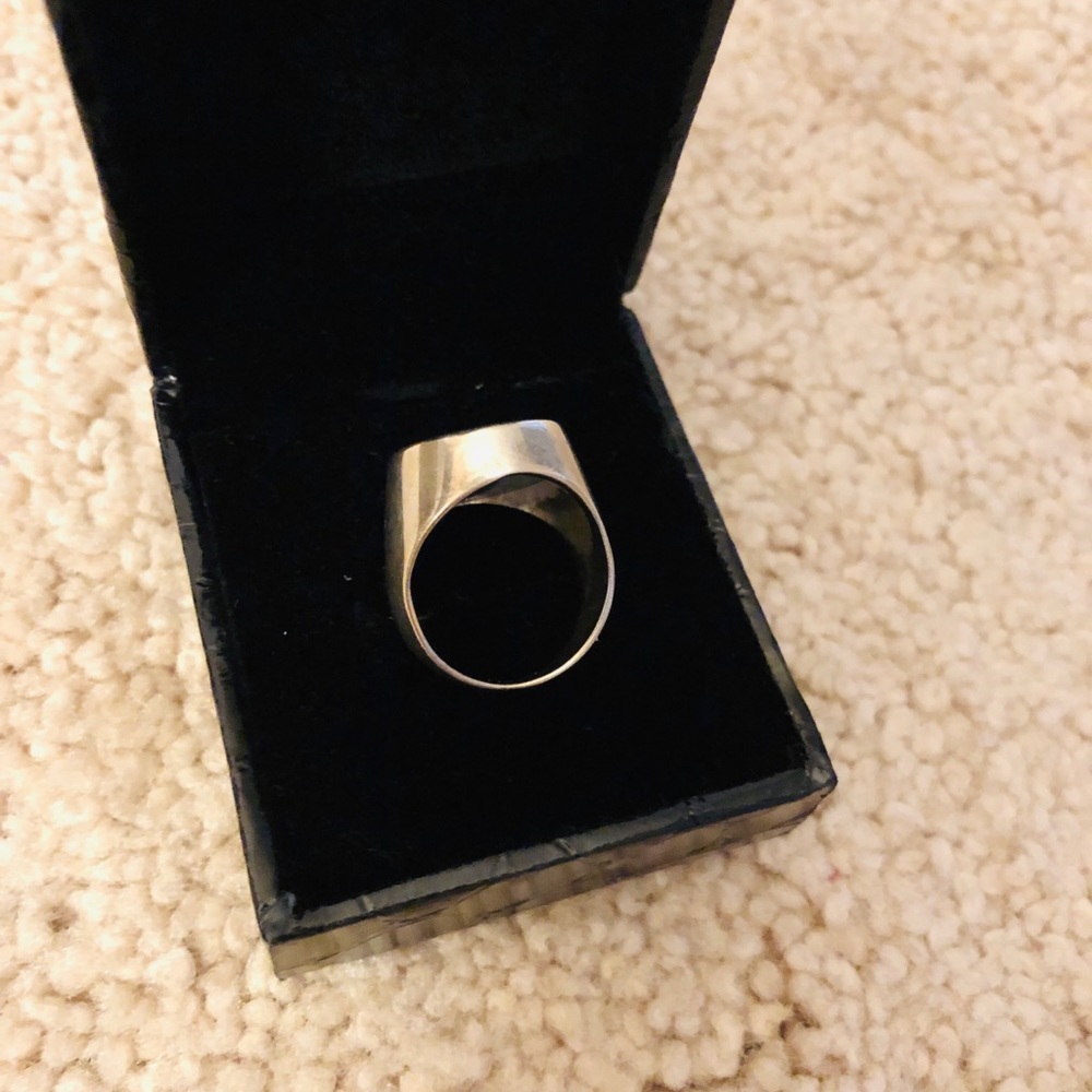 Vintage sterling silver and jade ring - Picture 3 of 4